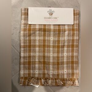 Shabby Chic Mustard and White Plaid Table Runner